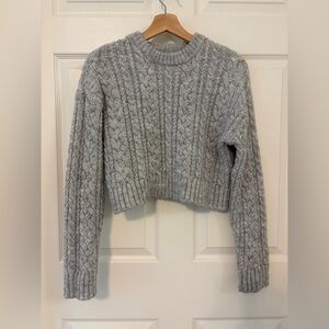 Zara Gray Cable Knit teens Sweater size 13/14